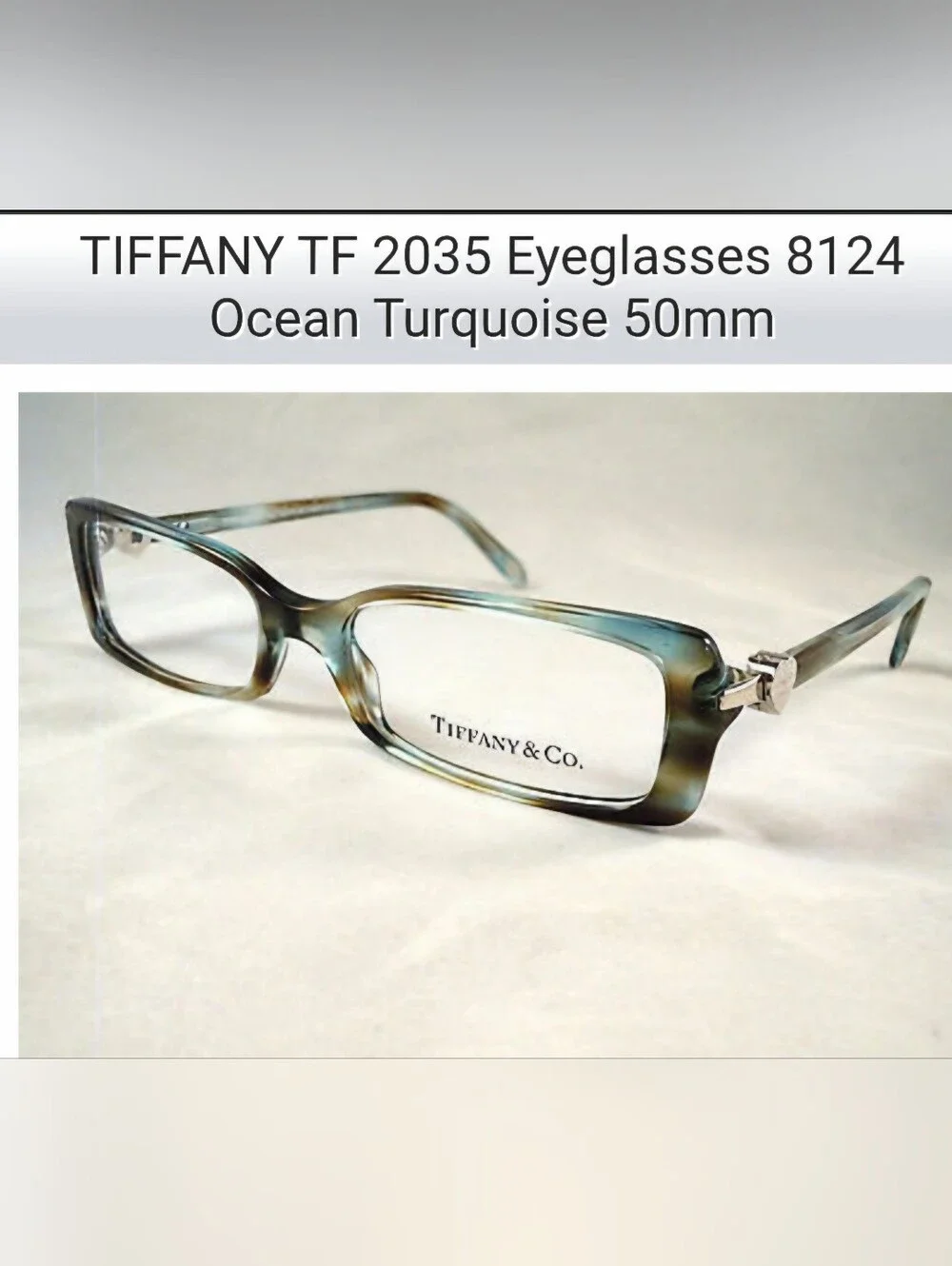 Tiffany & Co. 2035 Ocean Turquoise Glasses With Original Cloth & Leather Case